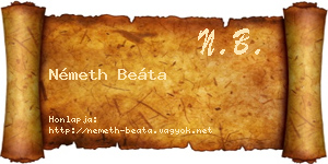 Németh Beáta névjegykártya