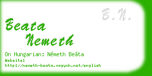 beata nemeth business card