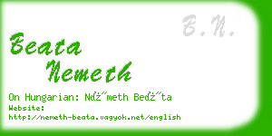 beata nemeth business card